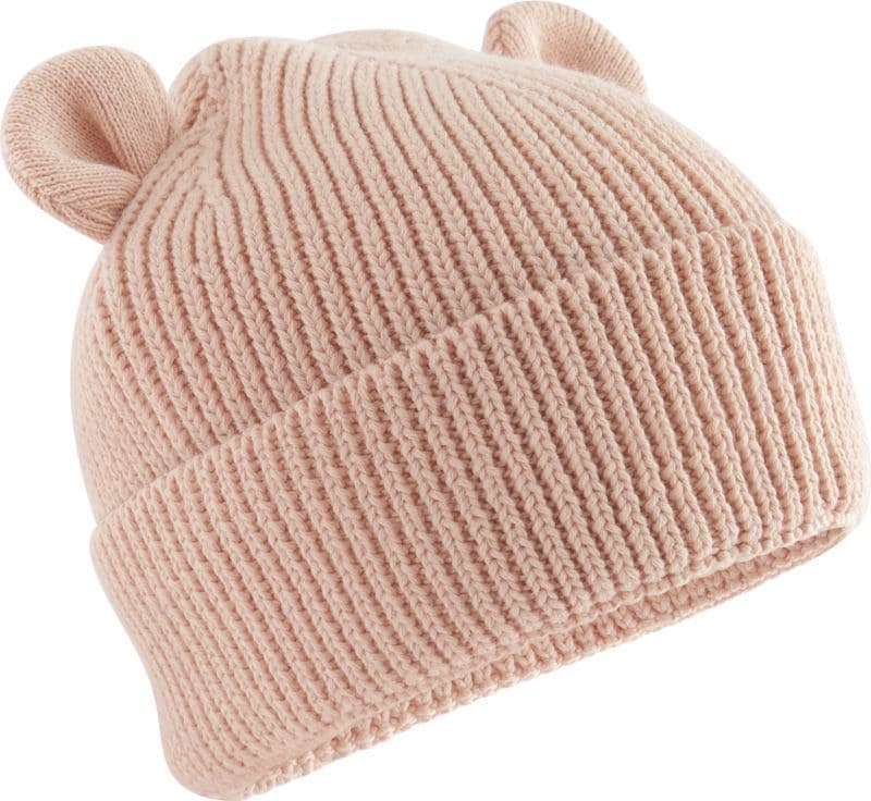 Personalisierte Baby Mütze aus Bio Baumwolle mit Namen bestickt, Baby Beanie mit Ohren, Neugeborenen Geschenk 12M-24M