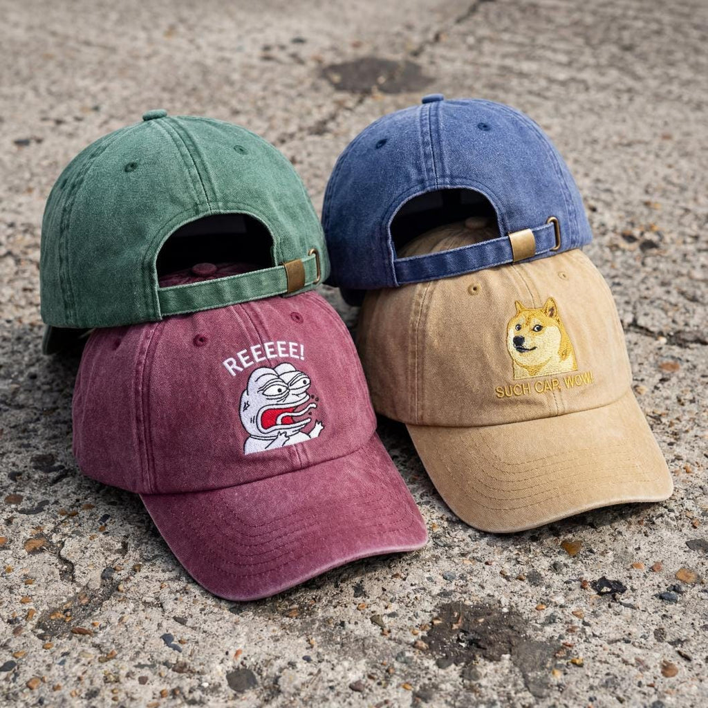 Individuelle bestickte Vintage Cap | Personalisierte Logo Text Dad Cap mit Wunschmotiv, Retro Baseball Style, Unisex Streetwear Geschenk