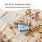 Personalisiertes Baby Kapuzenhandtuch mit Namen bestickt aus Gekämmter Baumwolle, Badetuch Baby Geschenk zur Geburt kuschelig weich