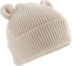 Personalisierte Baby Mütze aus Bio Baumwolle mit Namen bestickt, Baby Beanie mit Ohren, Neugeborenen Geschenk 12M-24M