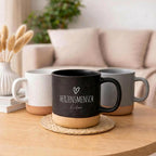Personalisierte Keramiktasse mit Gravur Herzensmensch“ | 360 ml Tasse mit Namen, Geschenk für Frauen & Männer, Kaffee,Tee,Spülmaschinenfest