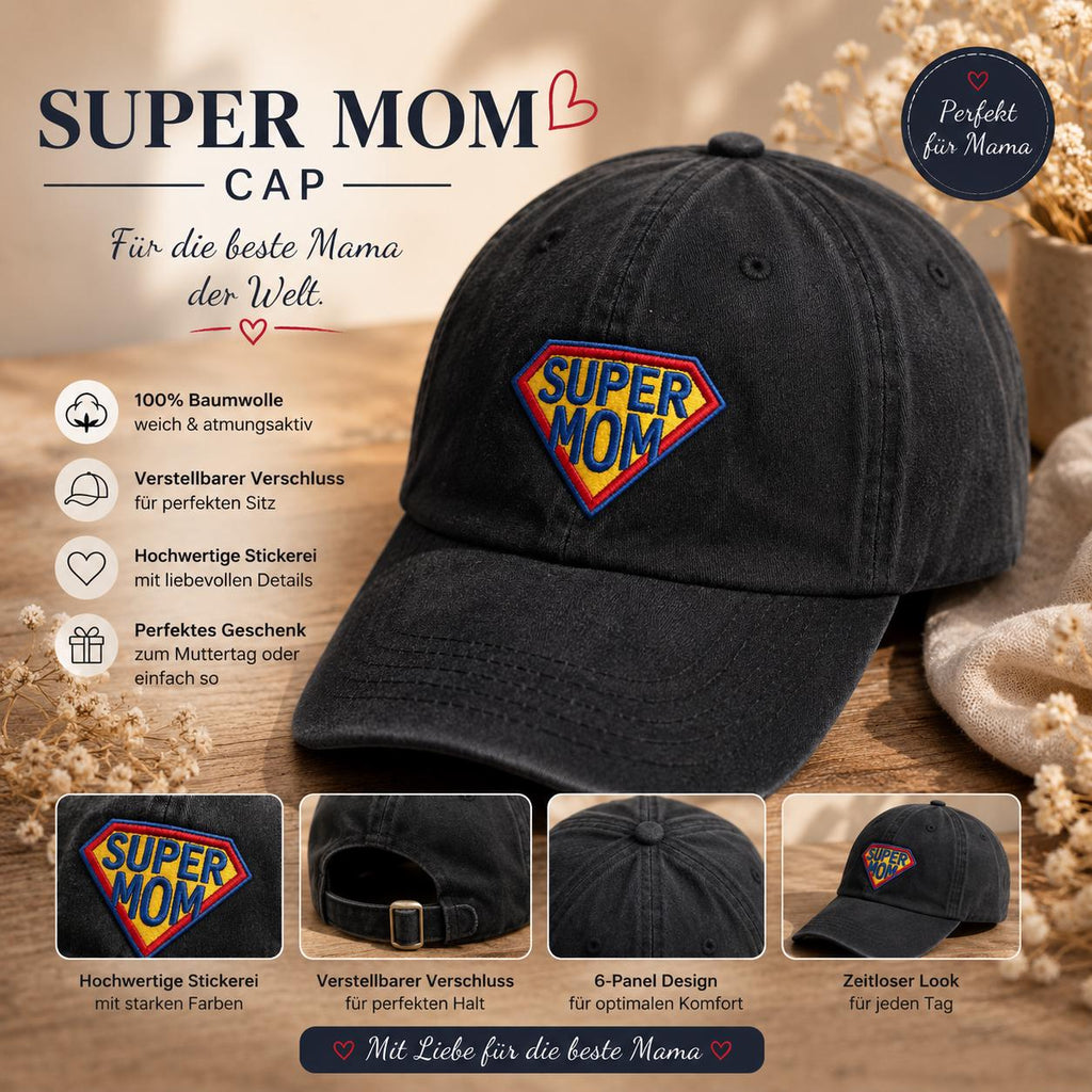 Vintage Cap Muttertag Damen Herren Bestickte Mom Hat Retro Dad Verstellbare Baseball Cap Geschenk für Sie Liebevoller Style Unisex Geschenk