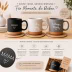 Personalisierbare Keramik Tasse Muttertag Geschenk | Trendige Kaffeetasse mit Gravur "Mama"& Herzmotiv | Stilvoll, Geschenkidee für Sie Ihn
