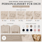 Personalisiertes Sweatshirt mit Initialen & Herz  Bestickter Unisex Oversized Sweater  Geschenk für Paare  Jahrestag   Couple Sweater