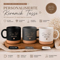 Personalisierte Tasse mit Wunschtext,Gravierte Keramiktasse,Kaffeetasse individuell,Geschenk mit Text,Spülmaschinenfest,360 ml Geschenkidee