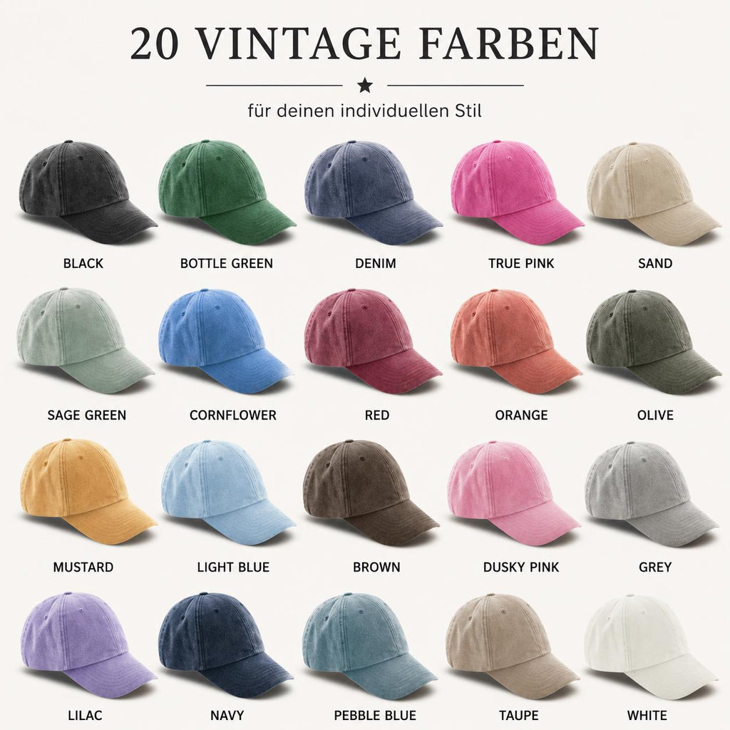 Vintage Cap für Papa oder Mama, personalisierte bestickte Retro Dad & Mom Cap, unisex Streetwear Baseball Hat, Geschenk für Frauen und Damen