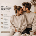 Personalisiertes Sweatshirt mit Initialen & Herz  Bestickter Unisex Oversized Sweater  Geschenk für Paare  Jahrestag   Couple Sweater